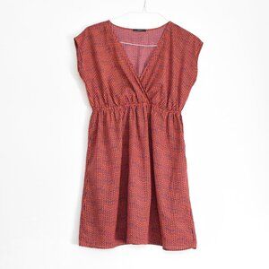SOPRANO Orange Sleeveless Modern Geometric Pattern Sundress | Size M